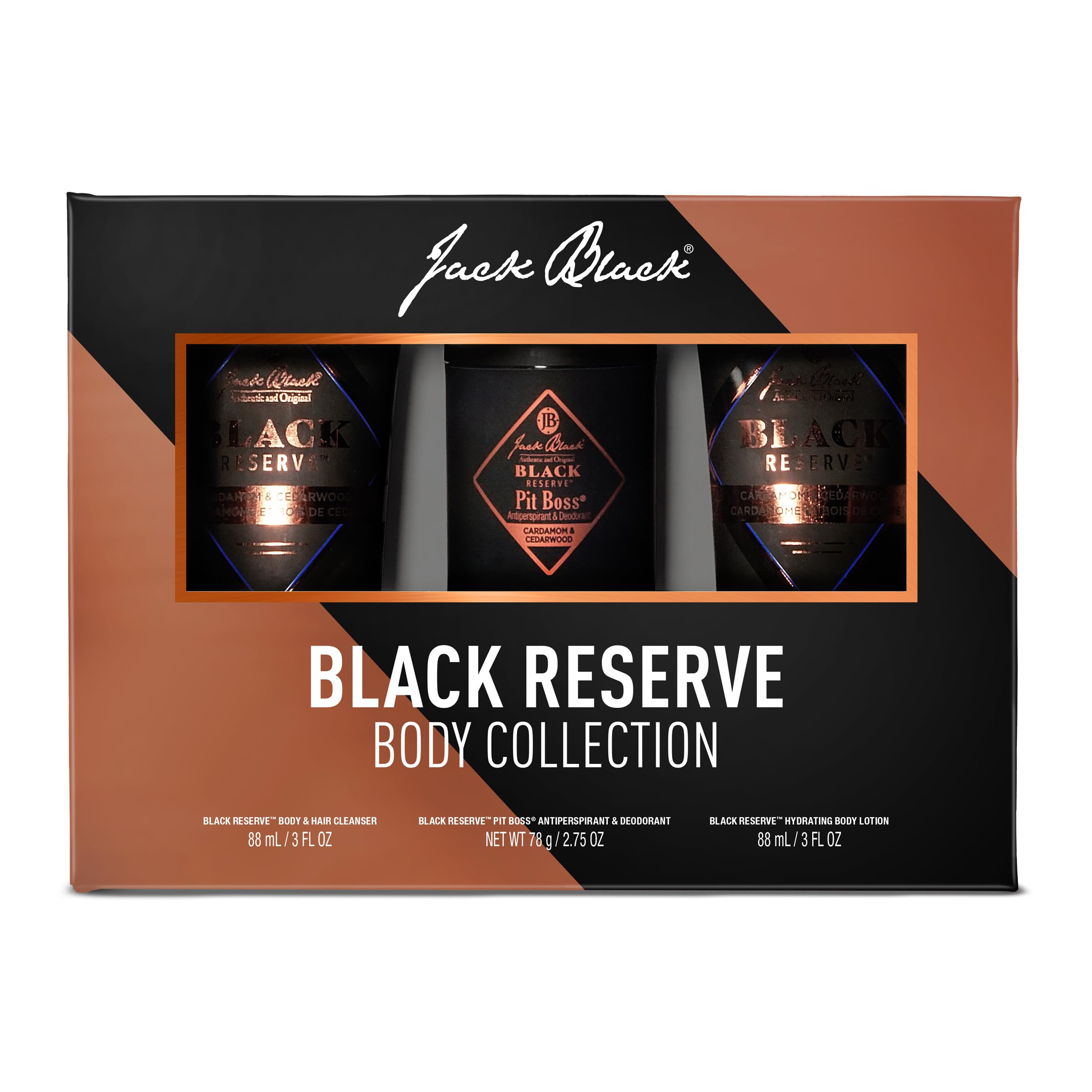 Jack Black Black Reserve collection on shelf for gifting