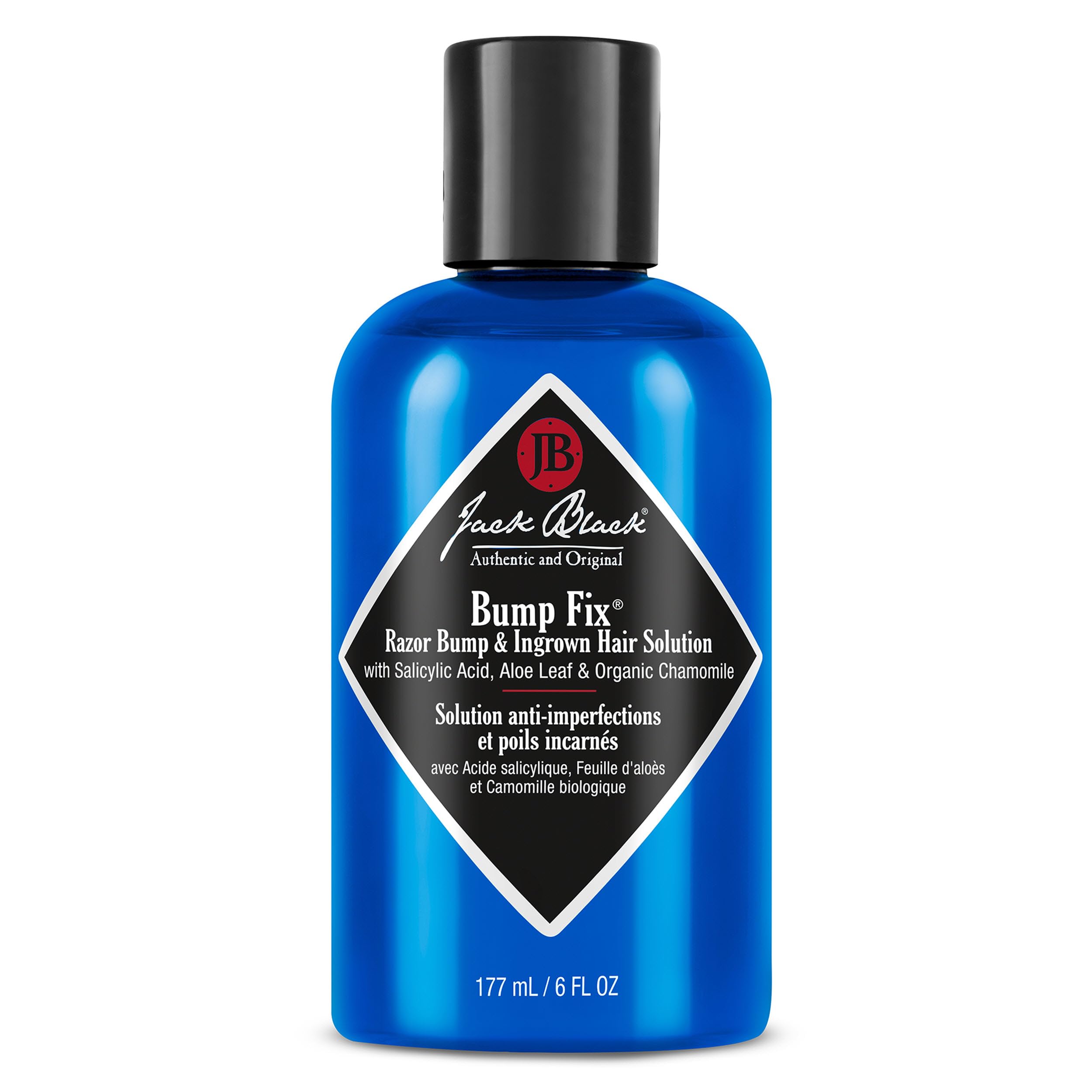 Jack Black Bump Fix bottle close-up showing oil-free acne solution