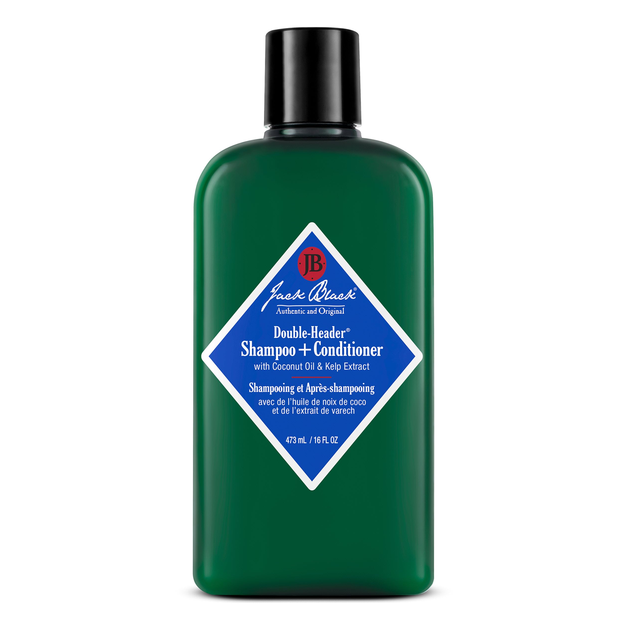 Jack Black Double-Header bottle shows PureScience formula for oil control and scalp refresh.