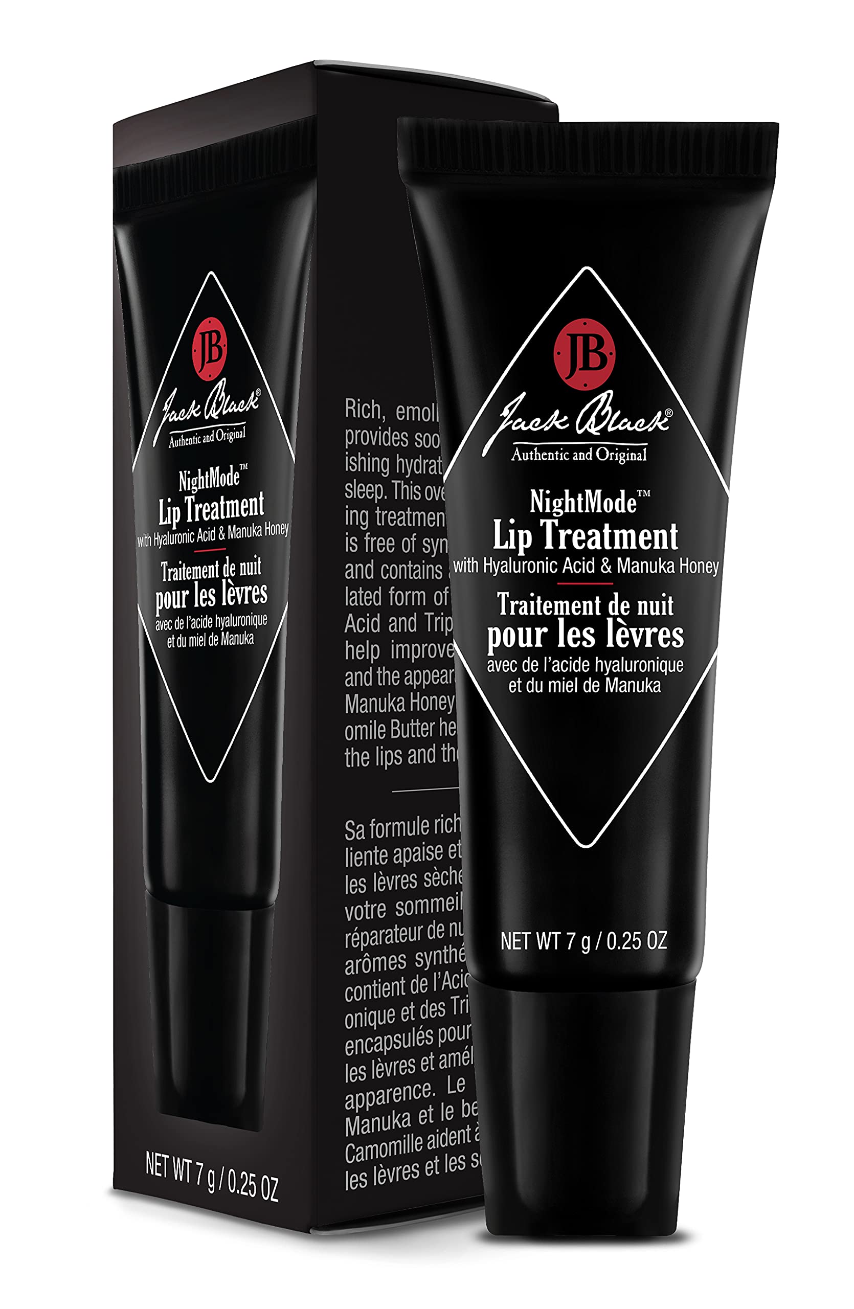 Jack Black NightMode lip mask application image demonstrates soothing texture for dry lips