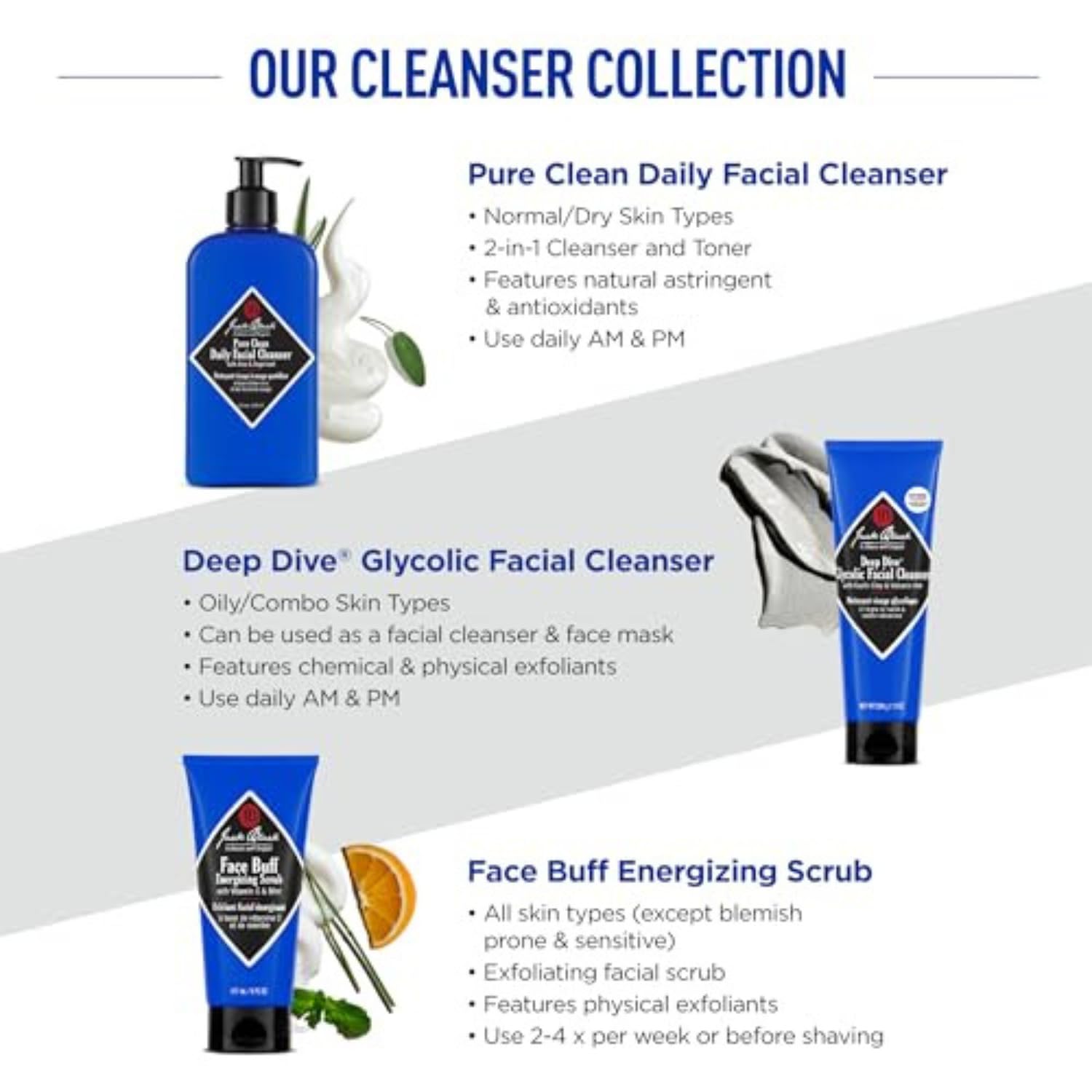 Jack Black Pure Clean Daily Cleanser organic sage and rosemary ingredients
