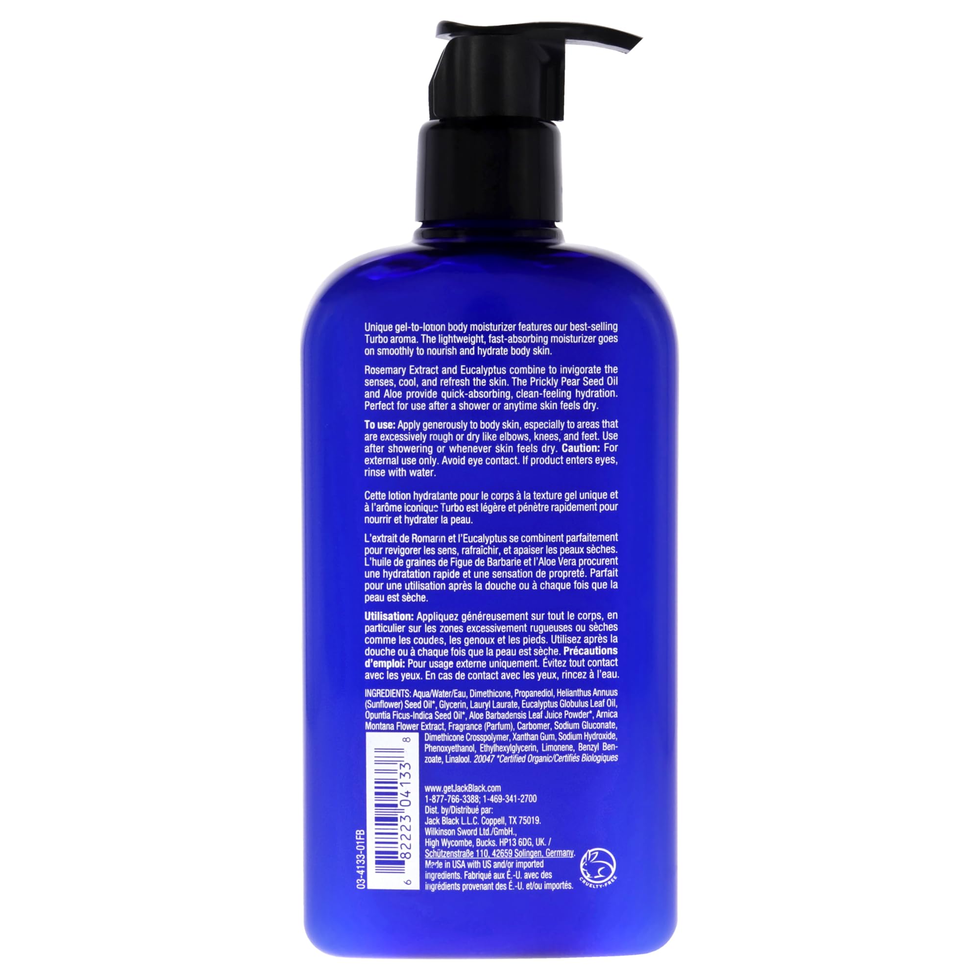 Jack Black Turbo aroma infusion close-up highlights rosemary and eucalyptus for invigorating scent.
