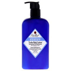 Jack Black Turbo Body Lotion bottle with gel-to-lotion texture delivers quick hydration.