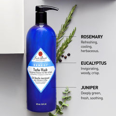 Jack Black Turbo Wash arnica hints at relaxing post‑workout feel.