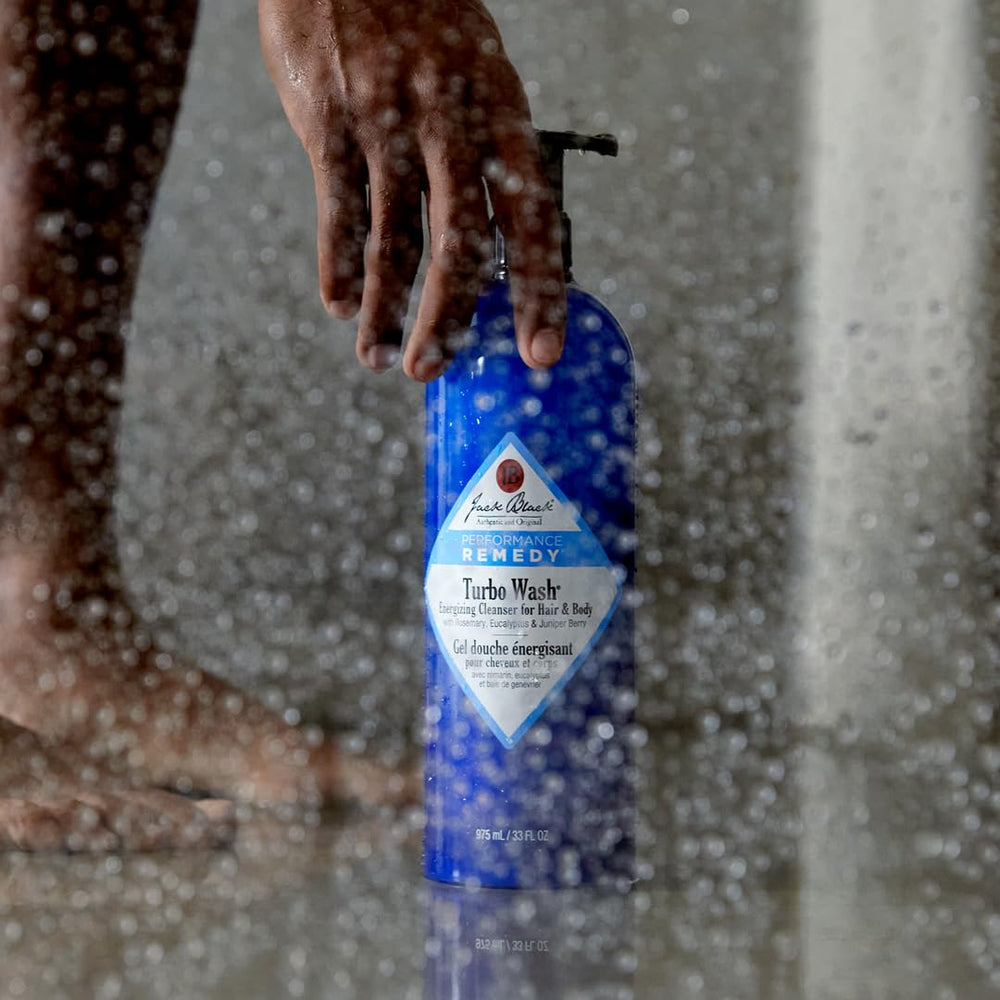 Jack Black Turbo Wash dual-purpose system for hair and body.