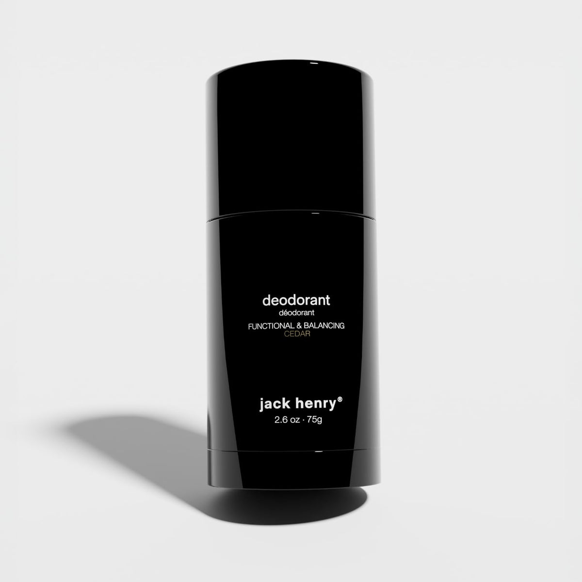 Jack Henry Cedar Scent deodorant tube for aluminum-free daily freshness.