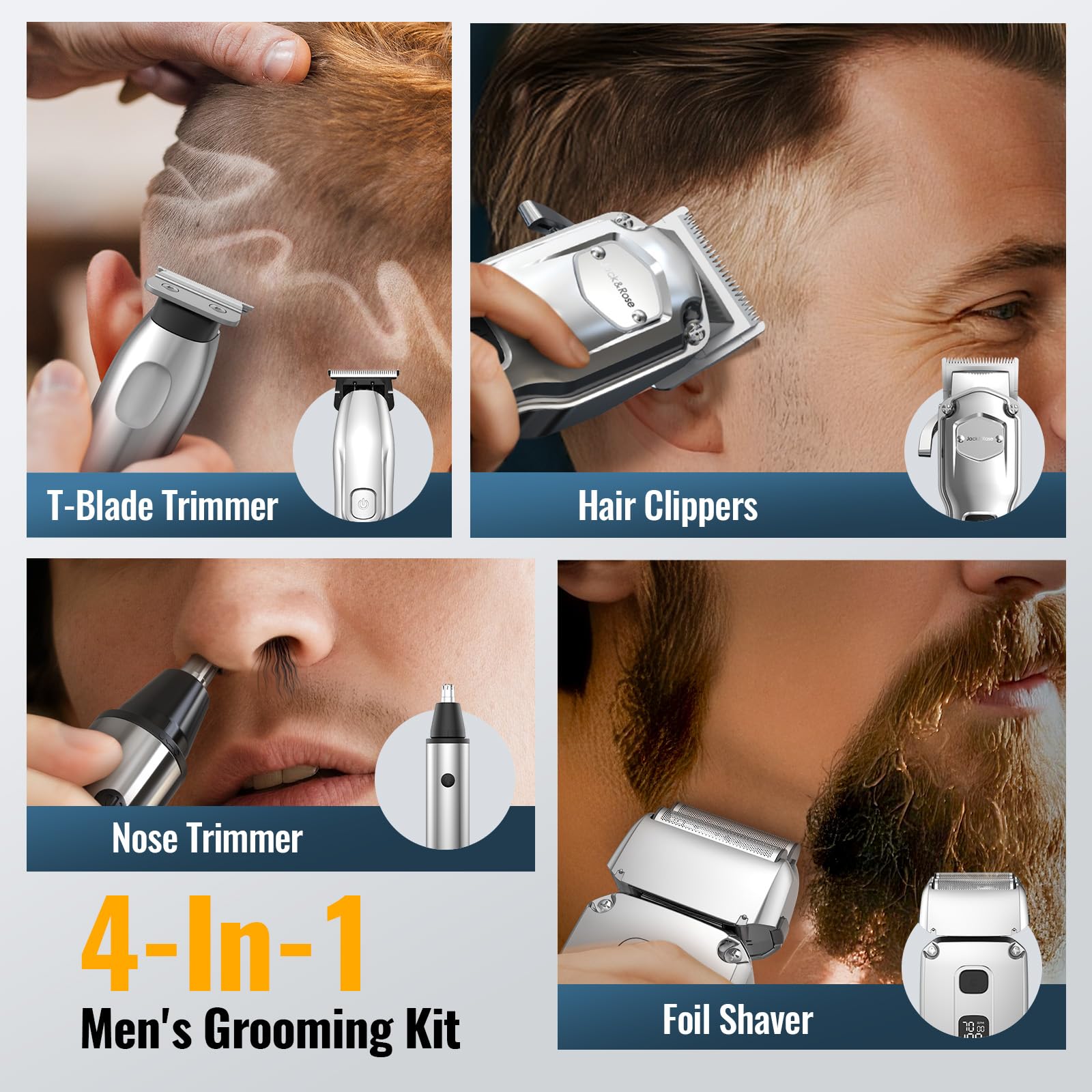 Jack & Rose beard trimmer floating technology glides smoothly for close work