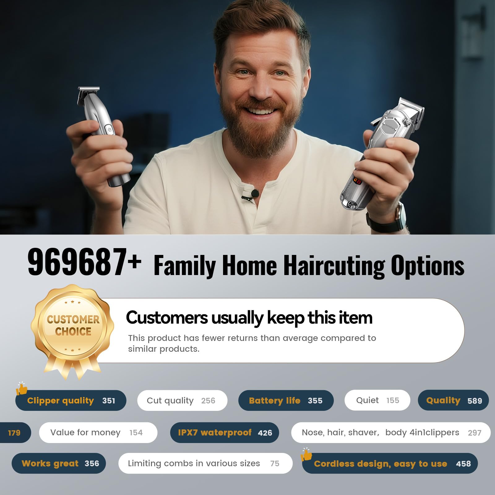 Jack & Rose rechargeable cordless battery life up to 240 minutes