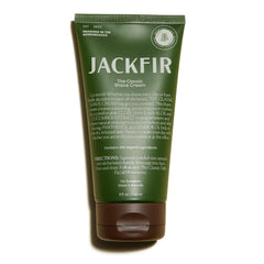 Jackfir Classic Shave Cream tube application creates a protective cushion for a smooth shave.