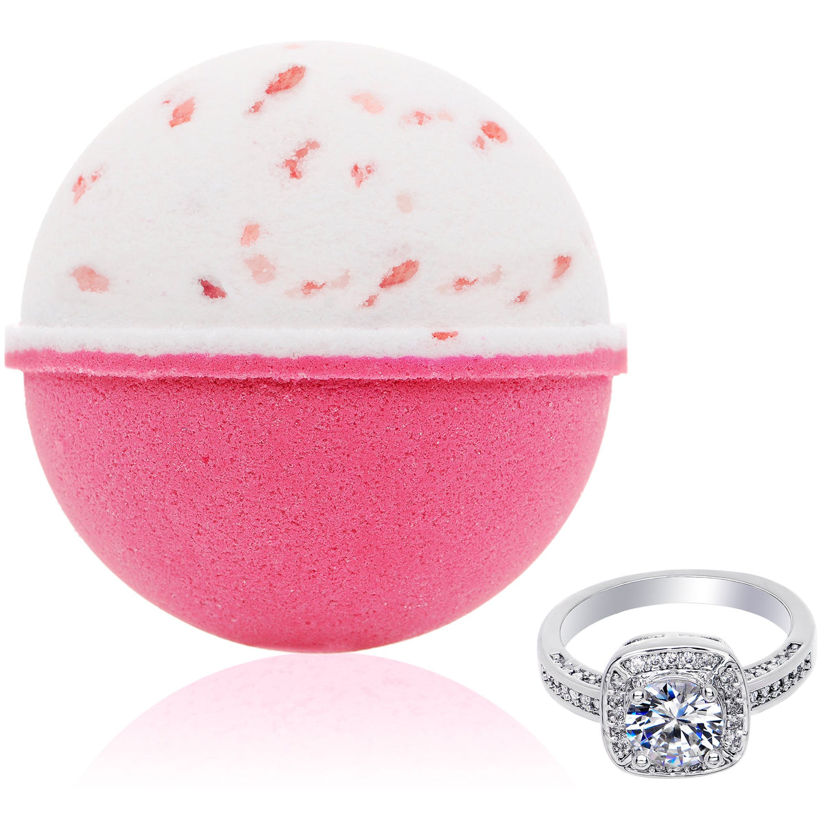 Jackpot Candles bath bomb ring-inside reveals jewelry surprise for gifting.