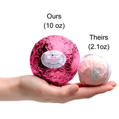 Jackpot Candles pink Himalayan sea salt bath bomb highlighting soothing minerals.