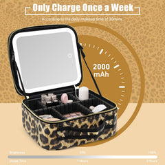 Jadazror partitioned storage keeps cosmetics neatly arranged during trips.