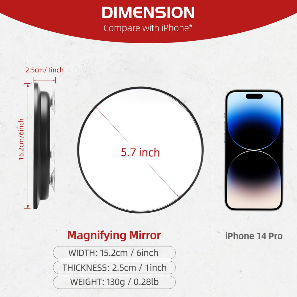 Jadazror mirror on bathroom counter for easy daily use.