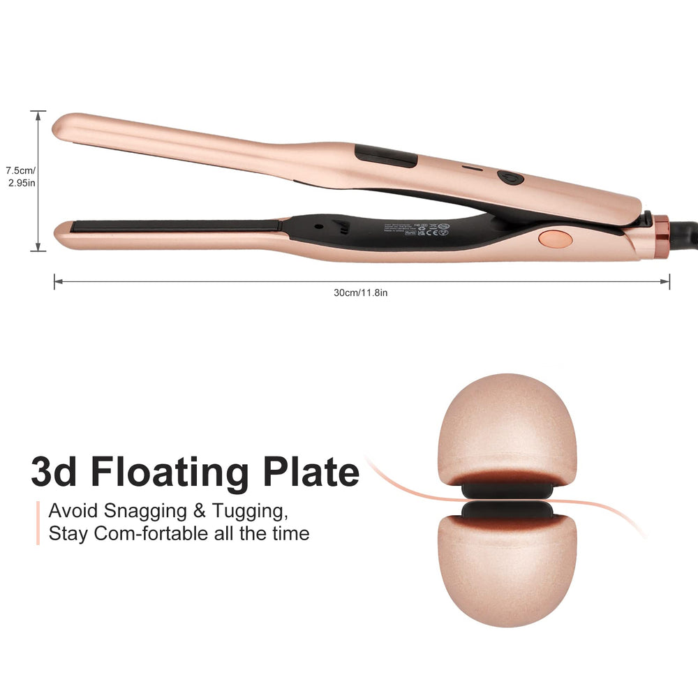 JAETON flat iron indicates auto shut-off feature for safer home use.