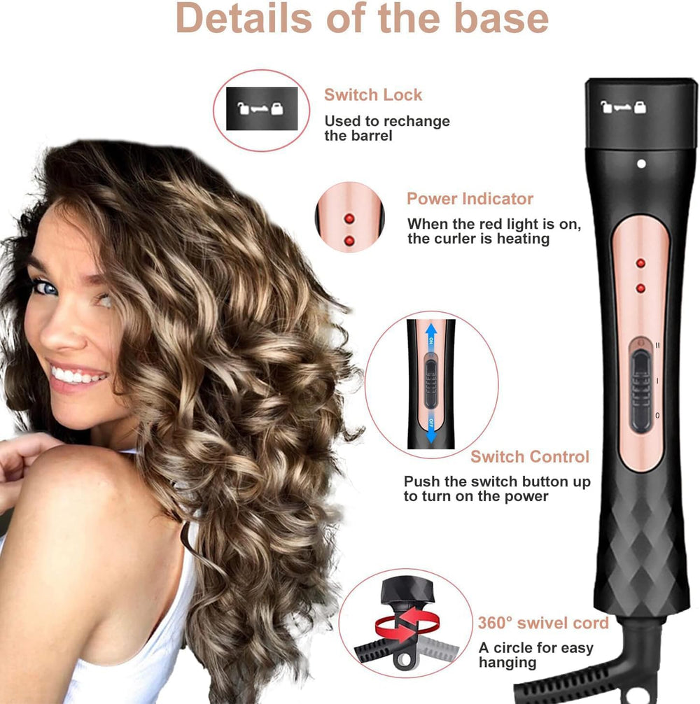 JAETON curling wand with anti-scalding head and glove promotes safer use