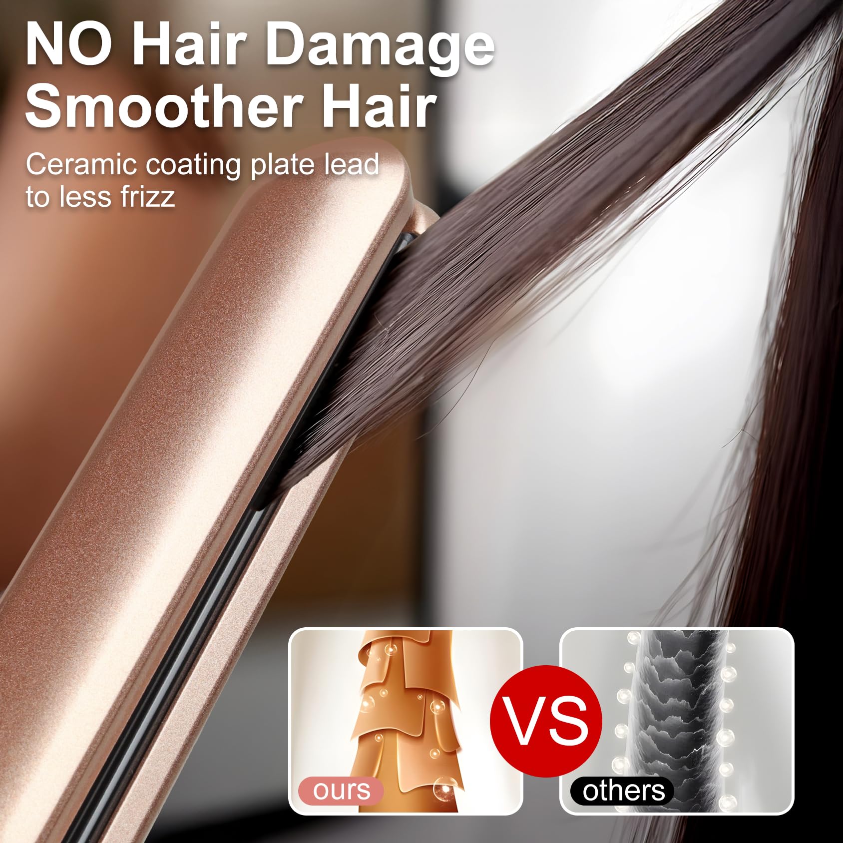 JAETON flat iron digital display shows precise heat for consistent styling.