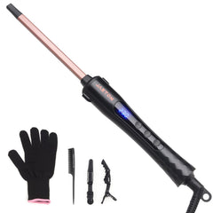JAETON small curling iron 9mm wand for tight curls with tourmaline ceramic tech