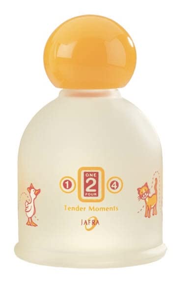 JAFRA 1-2-4 Toddler Cologne fragrance notes, peach-bergamot vanilla for playful aroma.