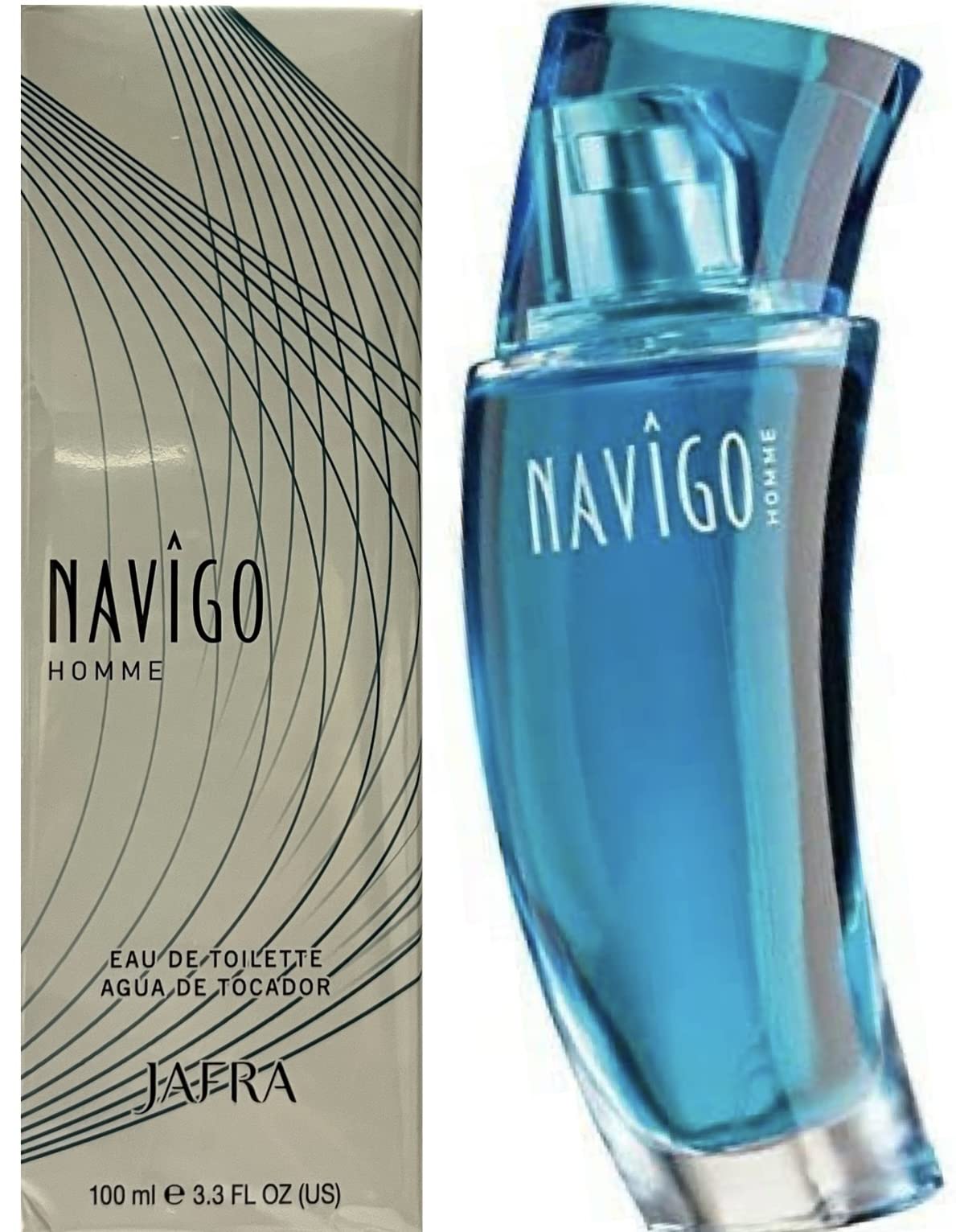 Jafra Navigo Homme eau de toilette bottle front view for everyday wear.