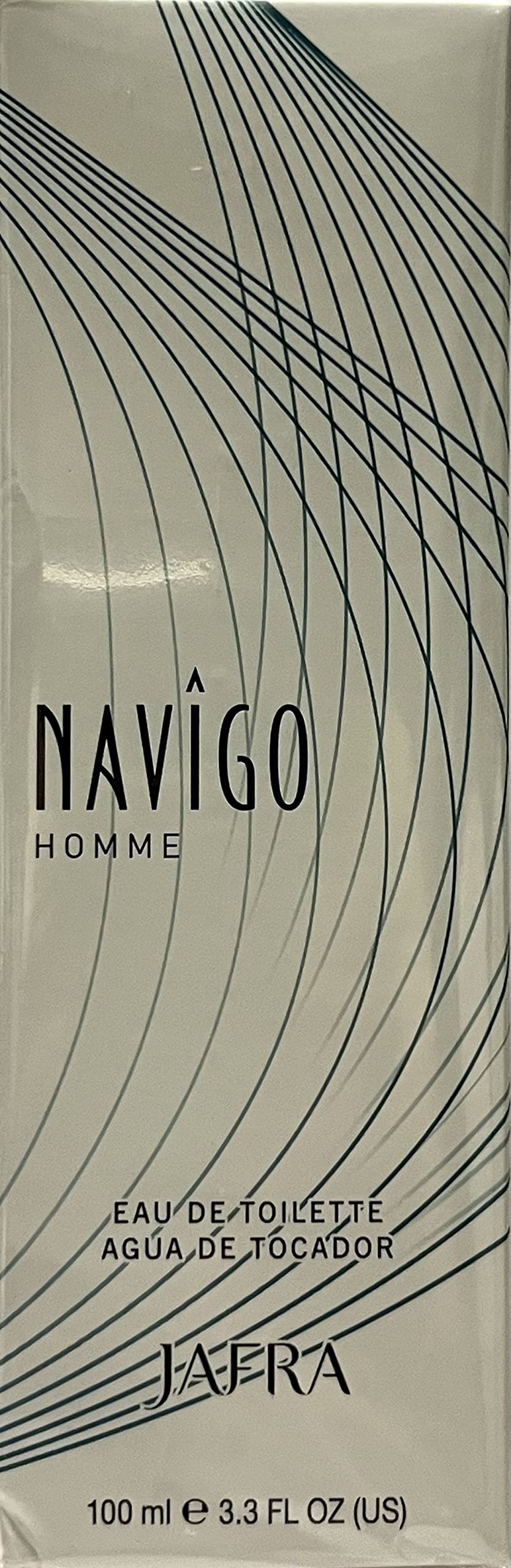 Jafra Navigo Homme packaging box highlighting gift-ready presentation.