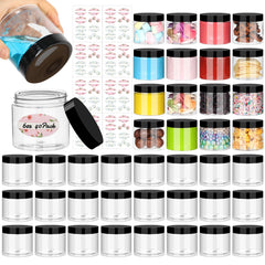 Jaisie.W empty 6oz jar with lid shows clear view for cosmetics storage.