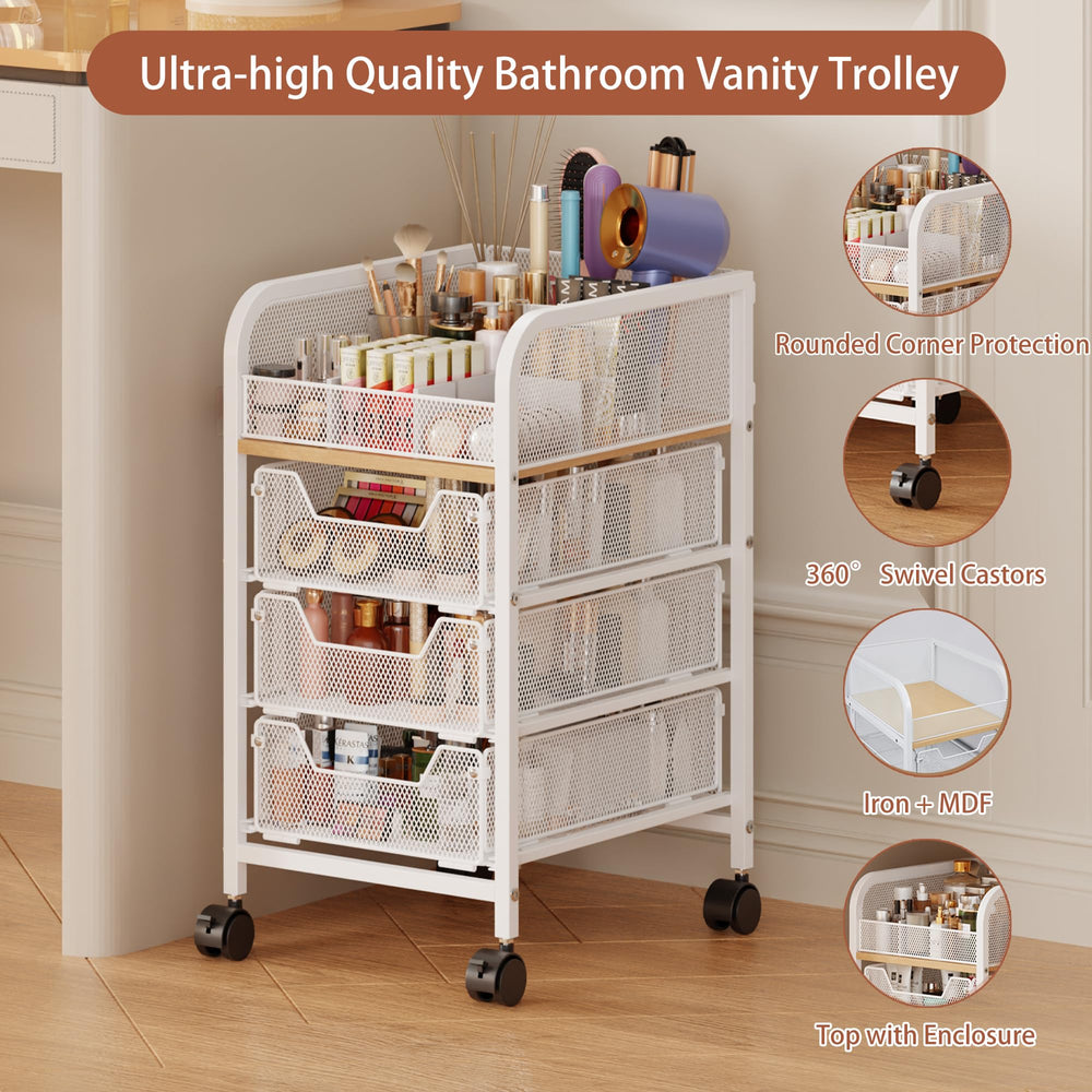 Jakyitvi durable iron-frame construction supports heavy beauty items.