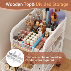 Jakyitvi vanity organizer displays cosmetics neatly on a sturdy top shelf.