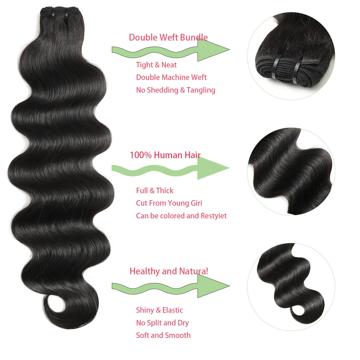 Jaliyah Brazilian virgin hair closeup on tight weft quality.