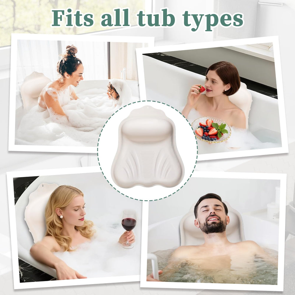 Jalopink ergonomic pillow on tub edge emphasizes soft silicone feel.