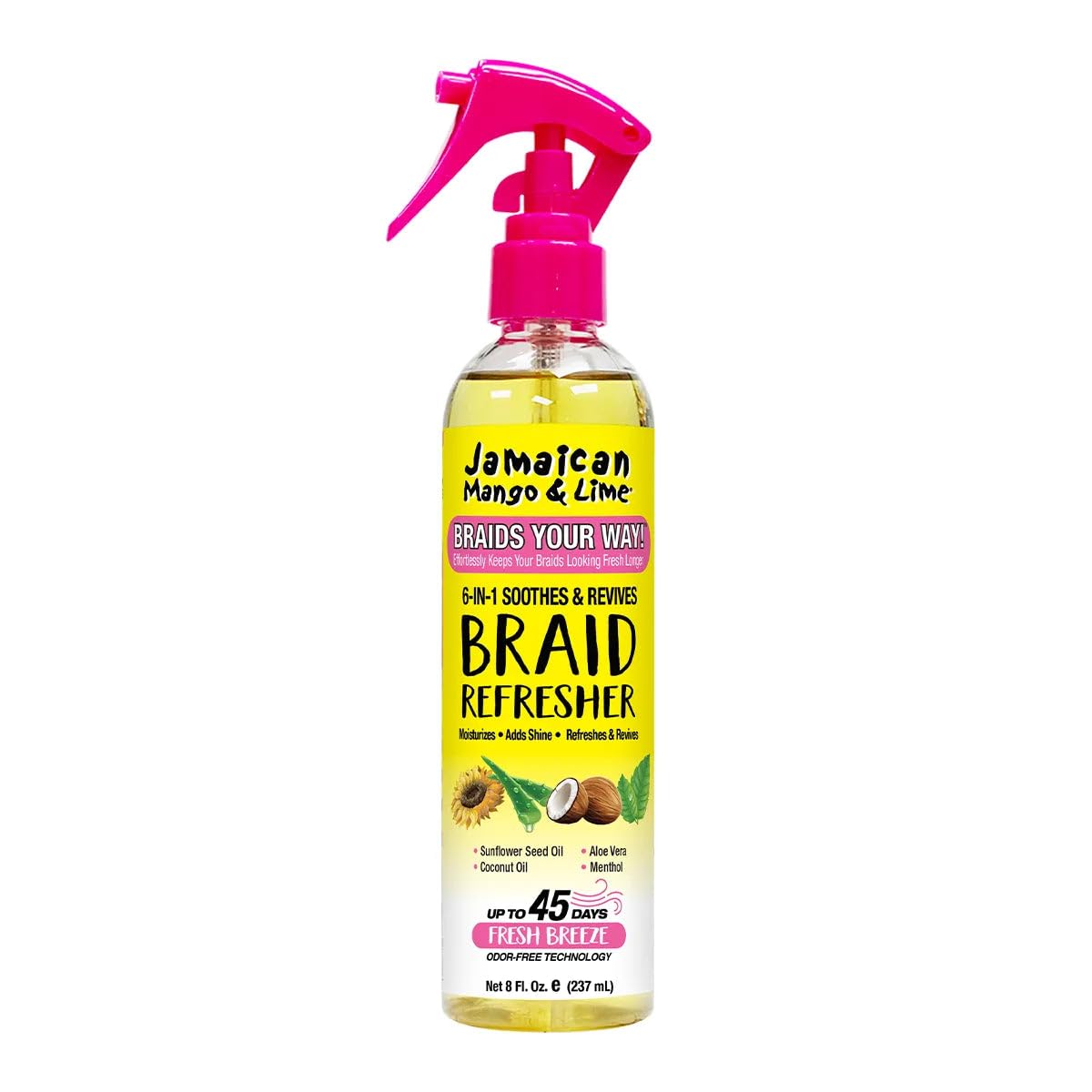 Jamaican Mango Lime Braids Your Way 6-in-1 bottle for quick braid refresh