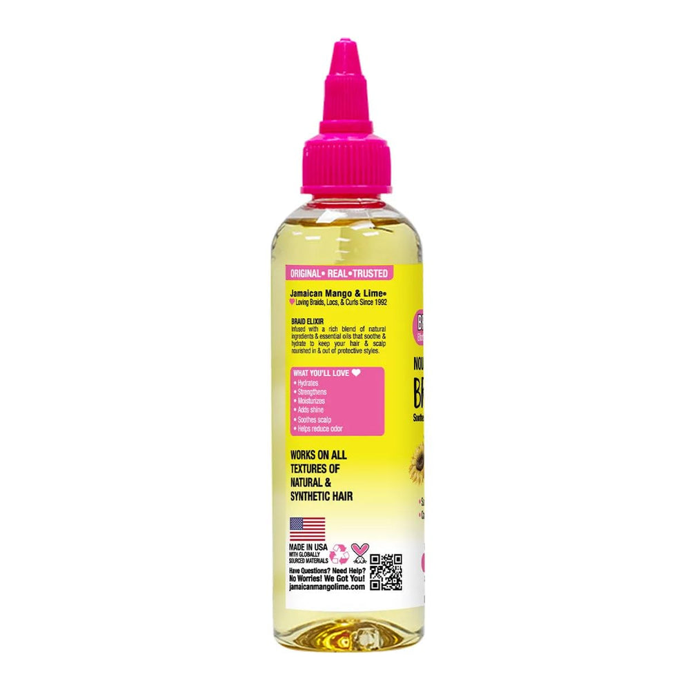 Jamaican Mango & Lime Braids Your Way Elixir adds shine and softness for polished braids.
