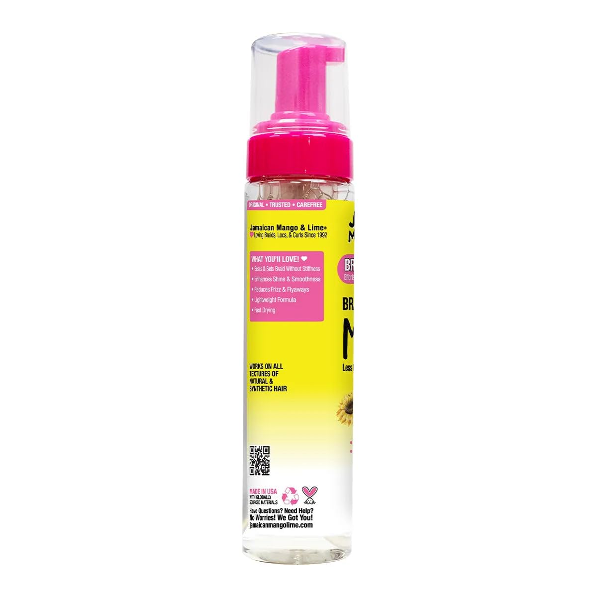 Jamaican Mango & Lime Braids Your Way mousse after drying shows a smooth finish.