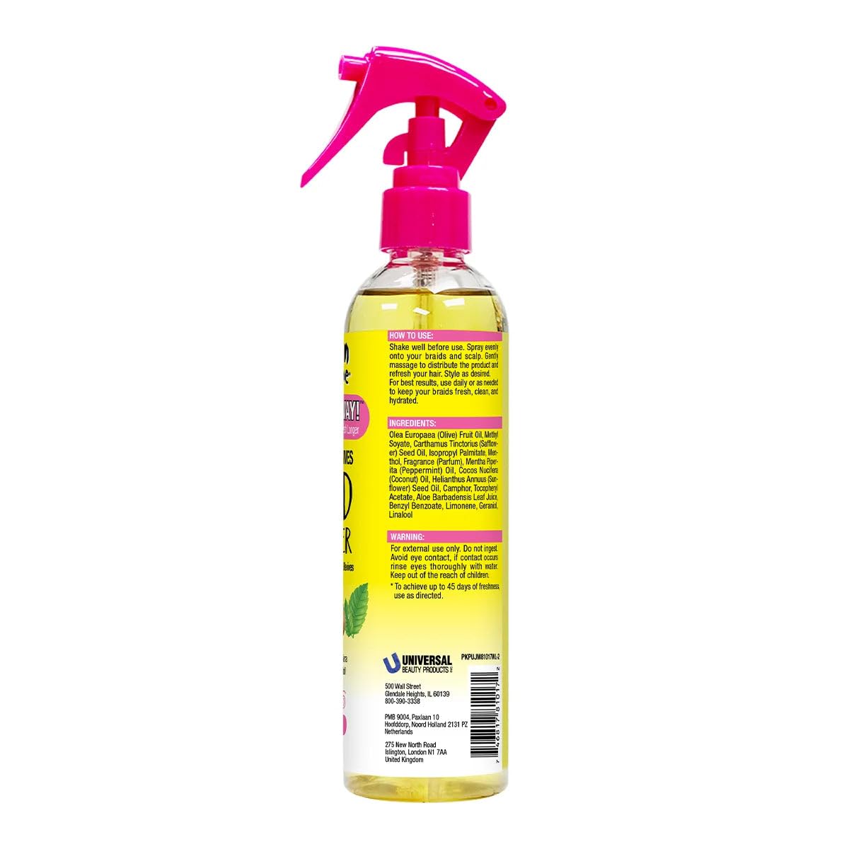 Jamaican Mango Lime lightweight hydration spray absorbed quickly by braids