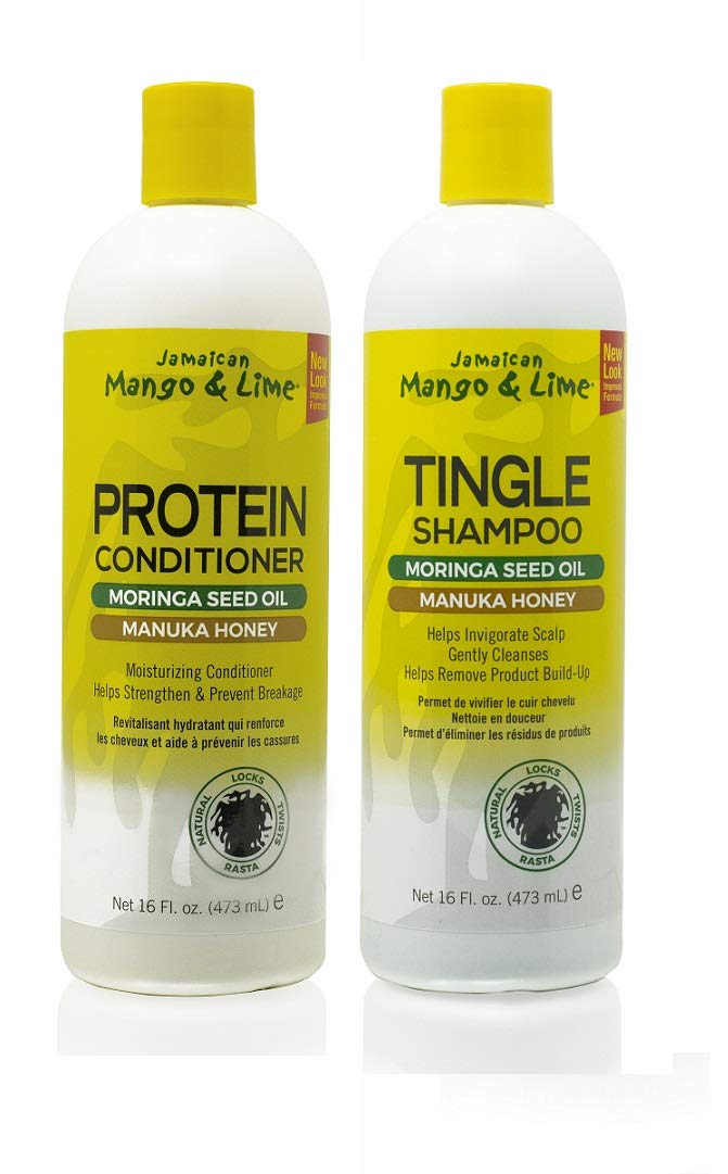 Jamaican Mango & Lime Love Your Locs Tingle Shampoo bottle shown for scalp refreshment and buildup removal.