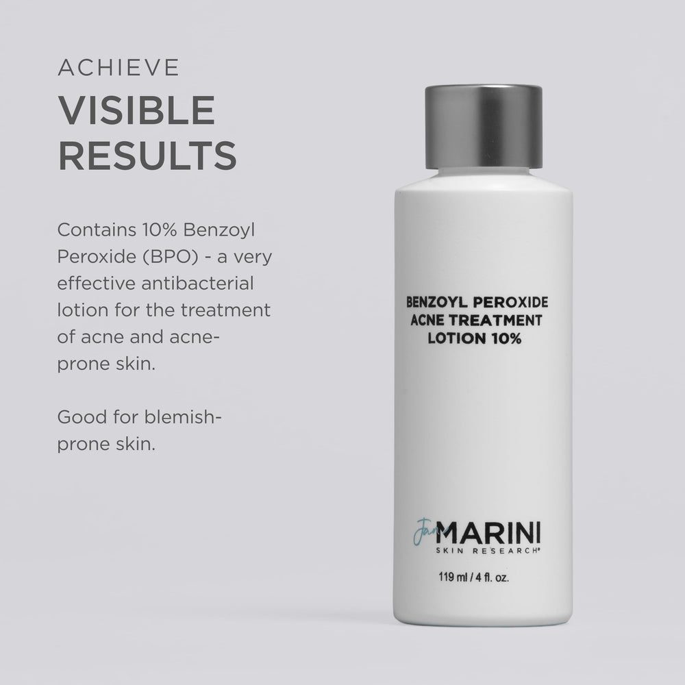 Jan Marini Benzoyl Peroxide 10% lotion texture appears light and non-greasy.