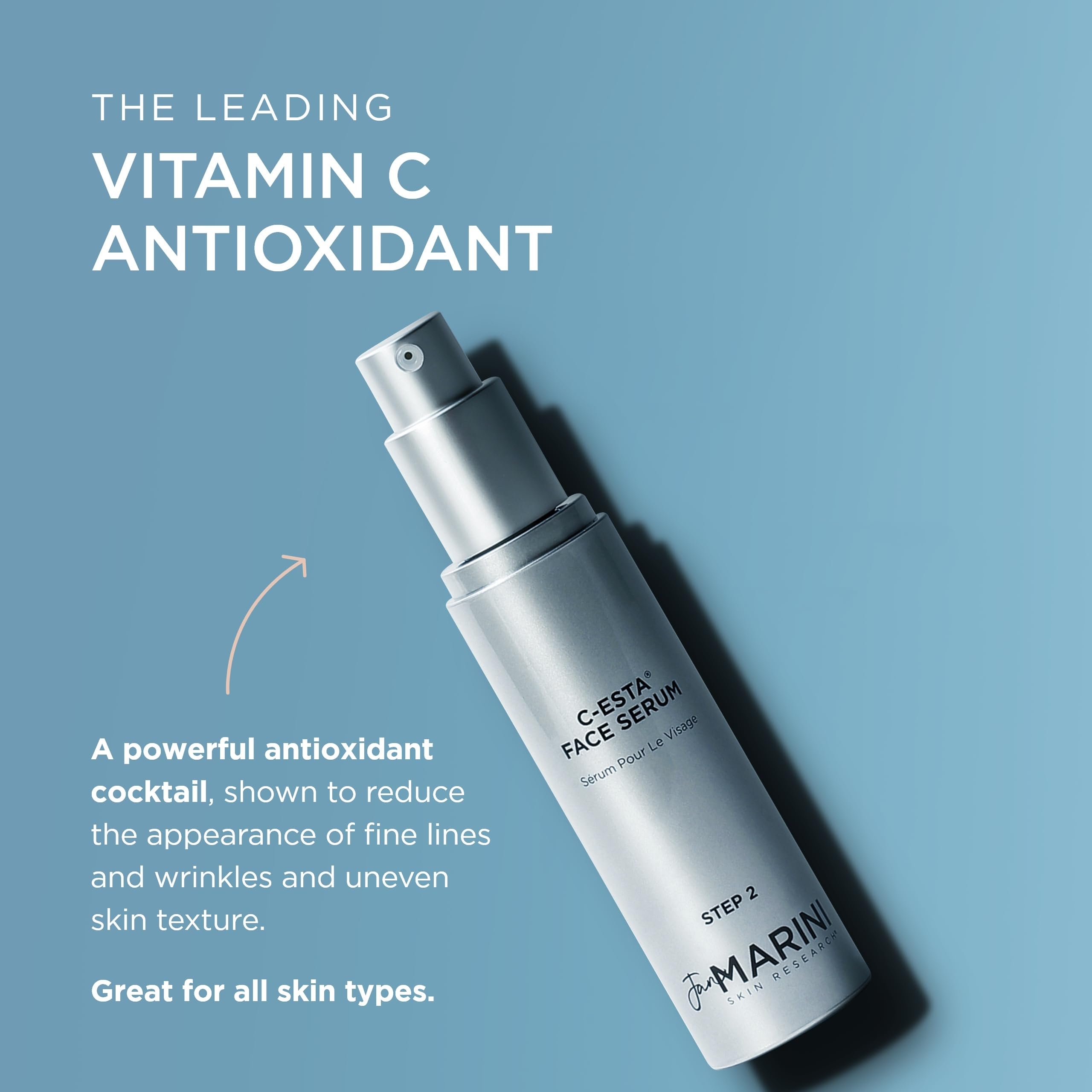 Jan Marini C-ESTA Serum application demonstrates smooth, quick absorption for a refreshed look.