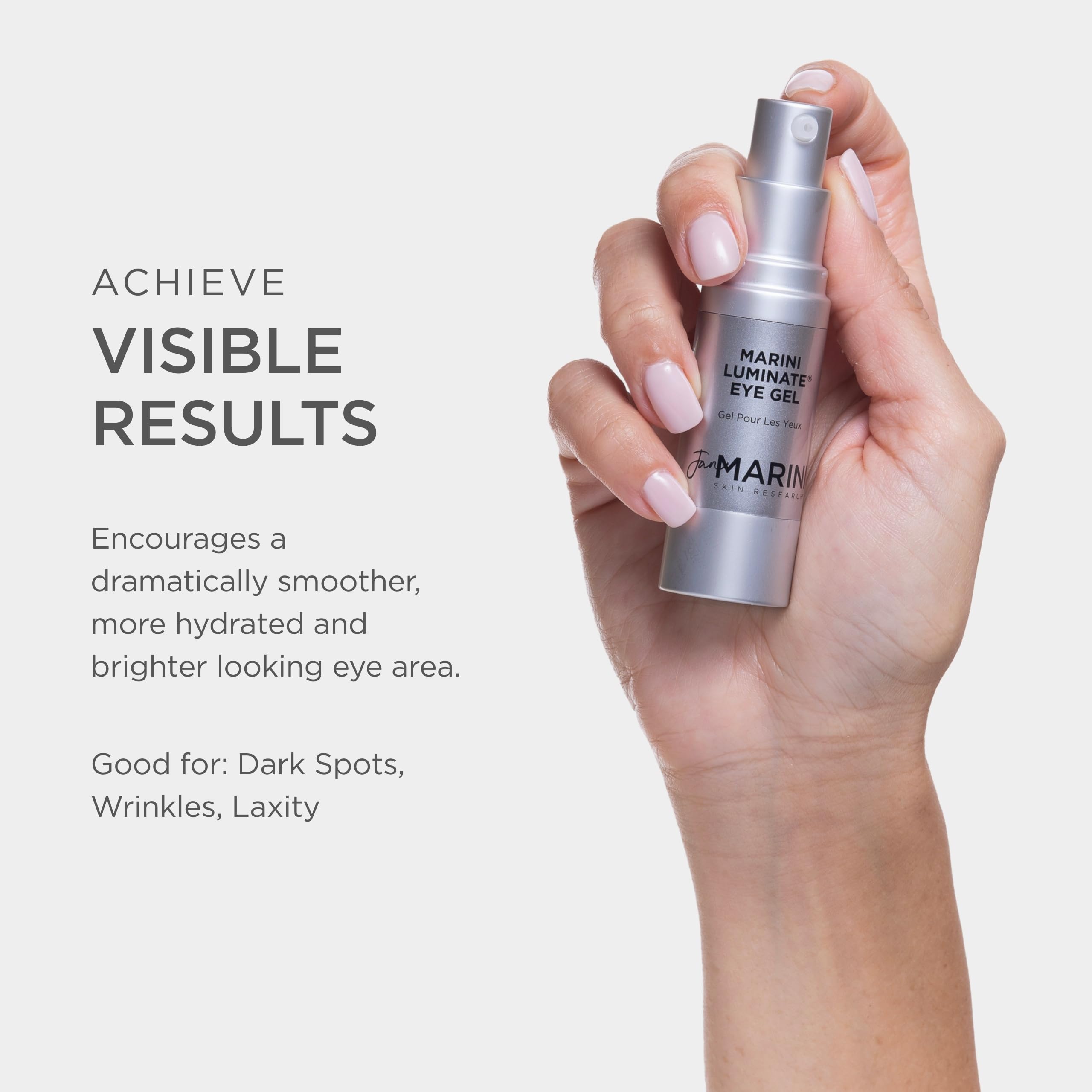 Jan Marini Luminate Eye Gel close-up smooths crepey skin around eyes