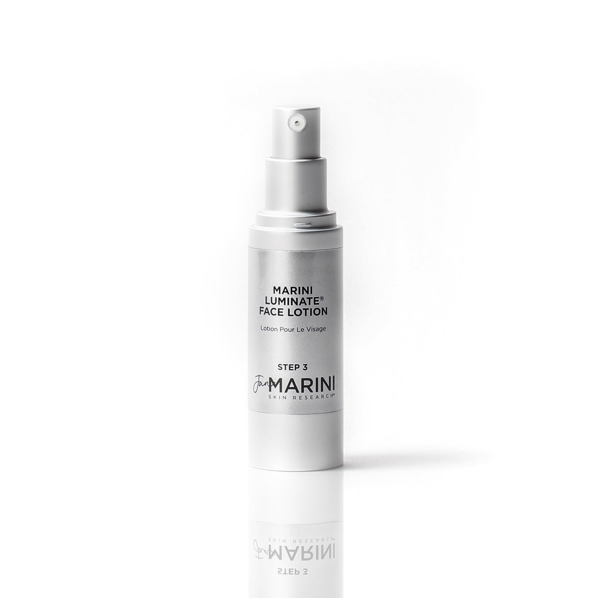 Jan Marini Luminate Face Lotion bottle closeup with premium brightening formula