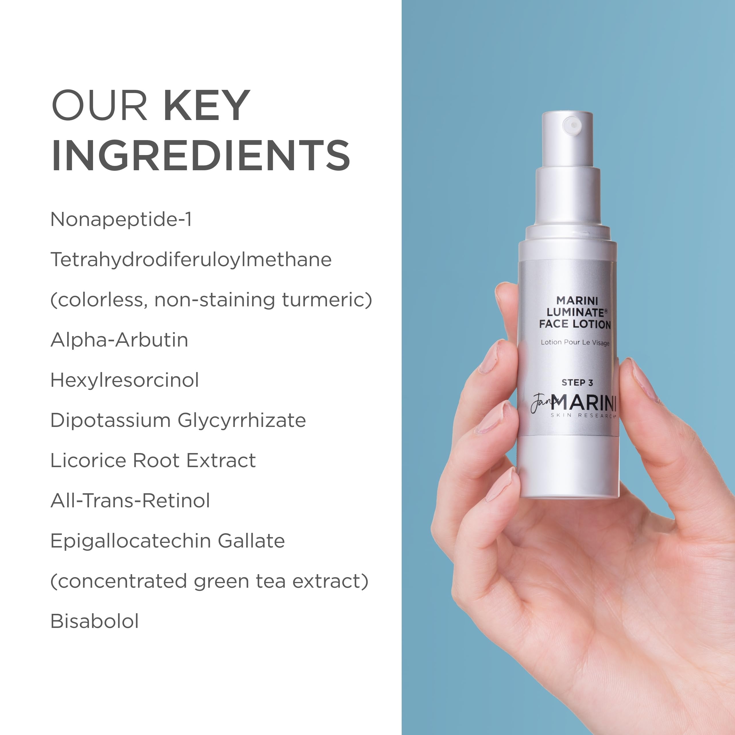 Jan Marini Luminate one-ounce bottle designed for travel-friendly skincare