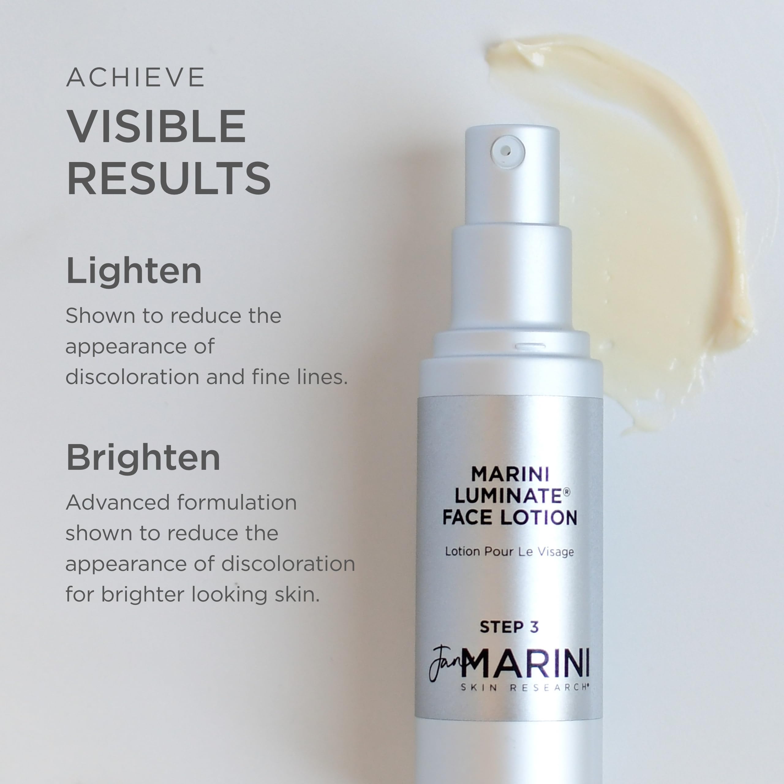 Jan Marini Luminate packaging front emphasizes compact one-ounce size