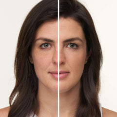 Jane Iredale Amazing Base close-up glow highlighting satin finish.