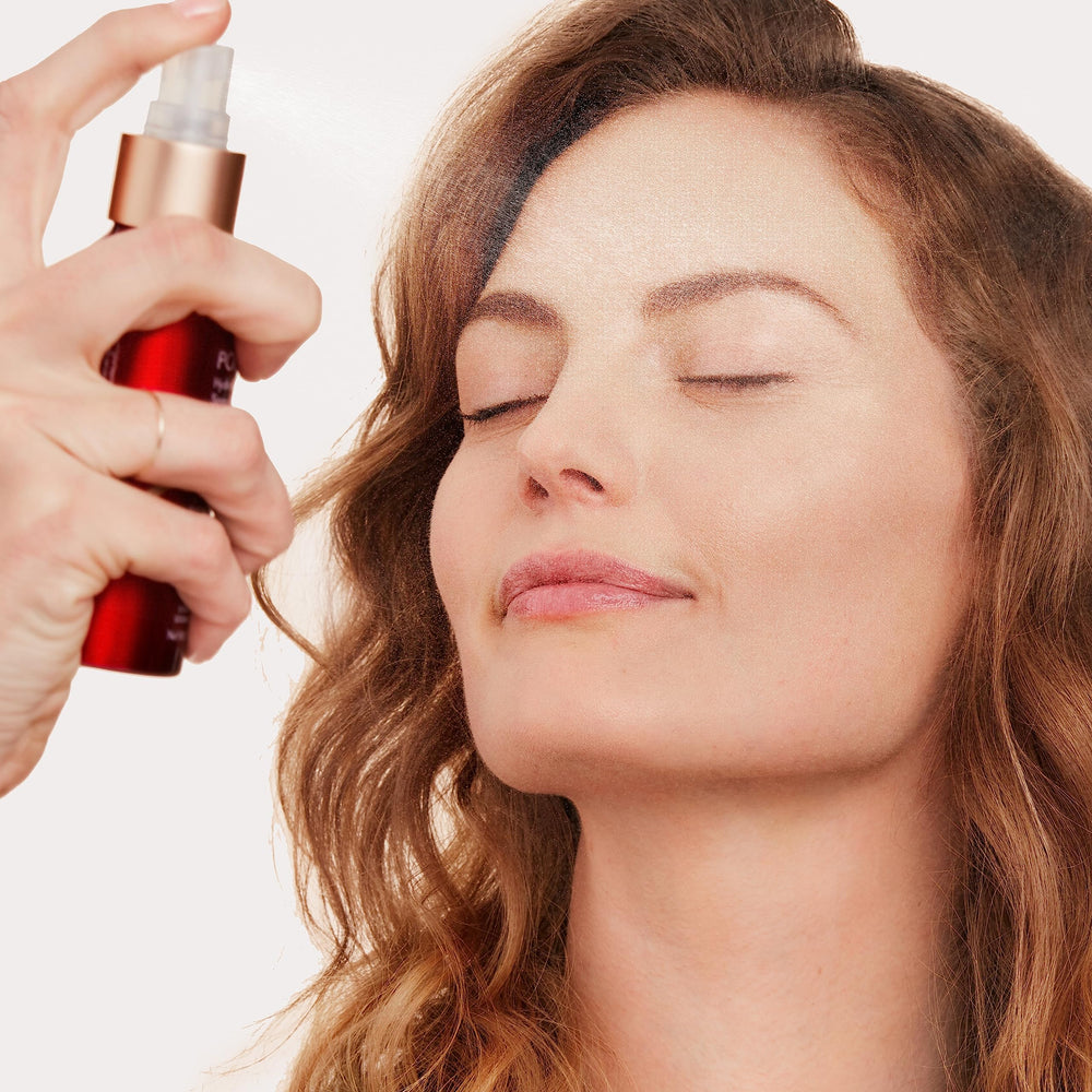 Jane Iredale Balance Hydration Spray close-up label showing cruelty-free and natural ingredients