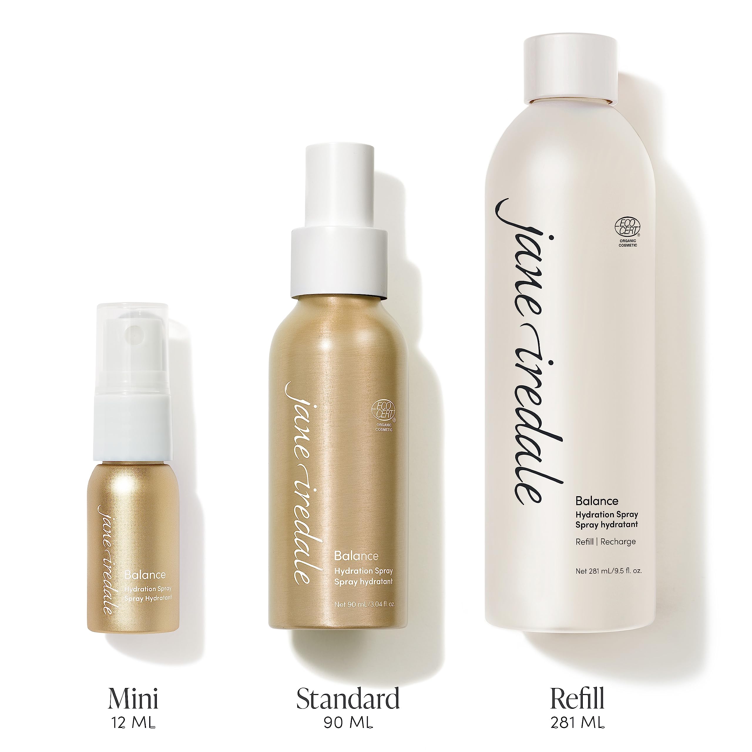 Jane Iredale Balance Hydration Spray with green tea extract for acne-prone skin refresh