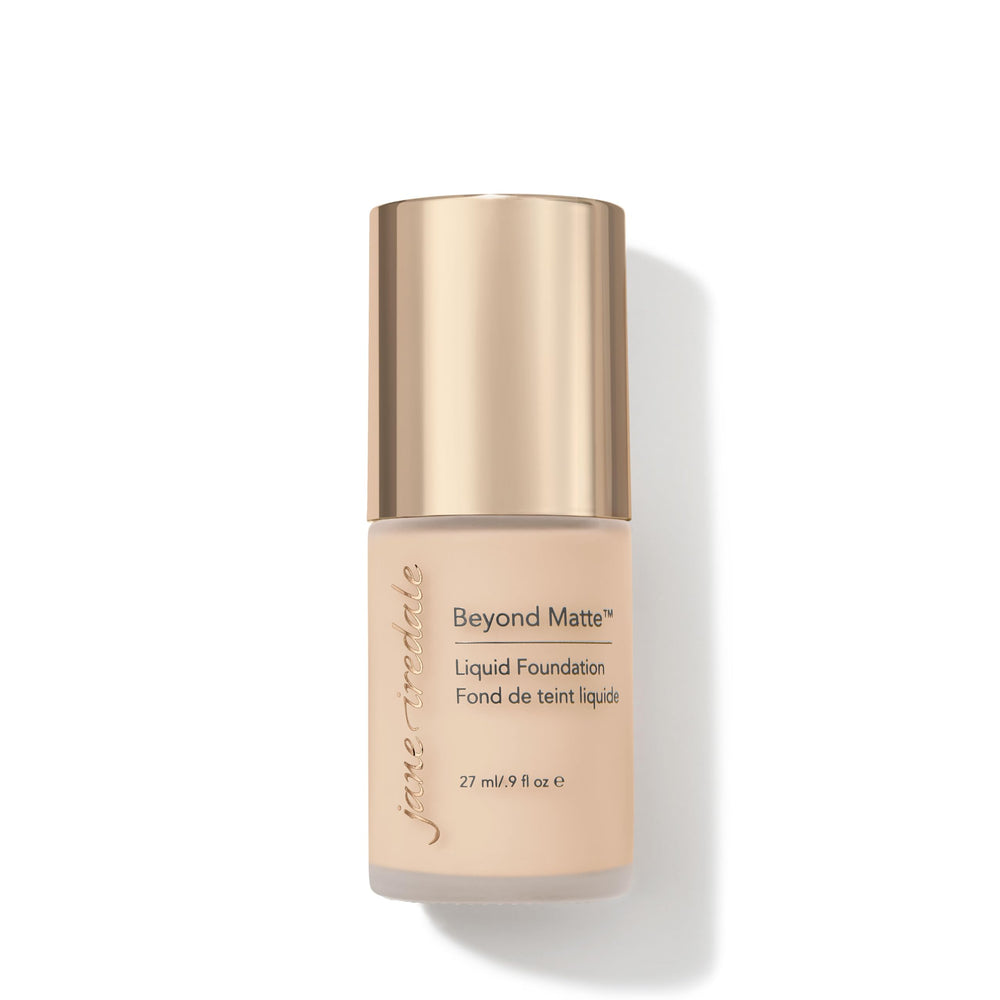 Jane Iredale Beyond Matte foundation bottle with long-wear semi-matte finish.