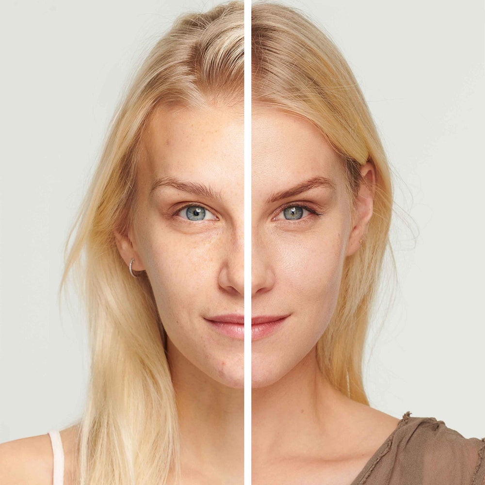 Jane Iredale Beyond Matte application with brush demonstrates buildable coverage.