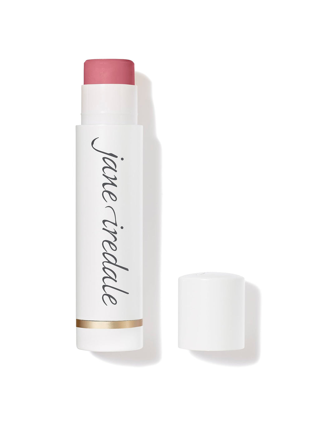 Jane Iredale Drink Lip Balm Flirt packaging shown, lip care with lemon scent and SPF 15