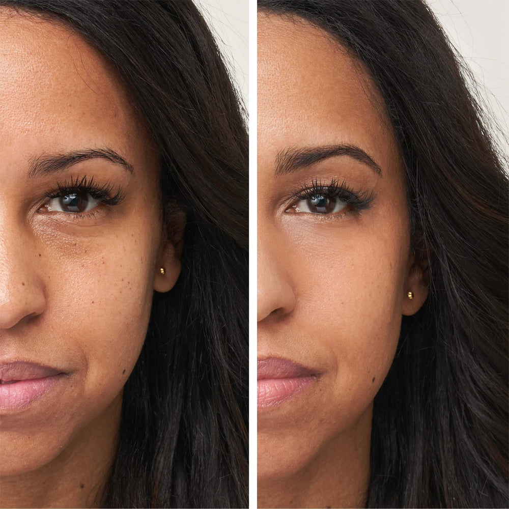 Jane Iredale Enlighten Concealer under-eye application demonstrating brightening effect.