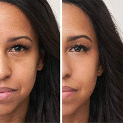 Jane Iredale Enlighten Concealer under-eye application demonstrating brightening effect.