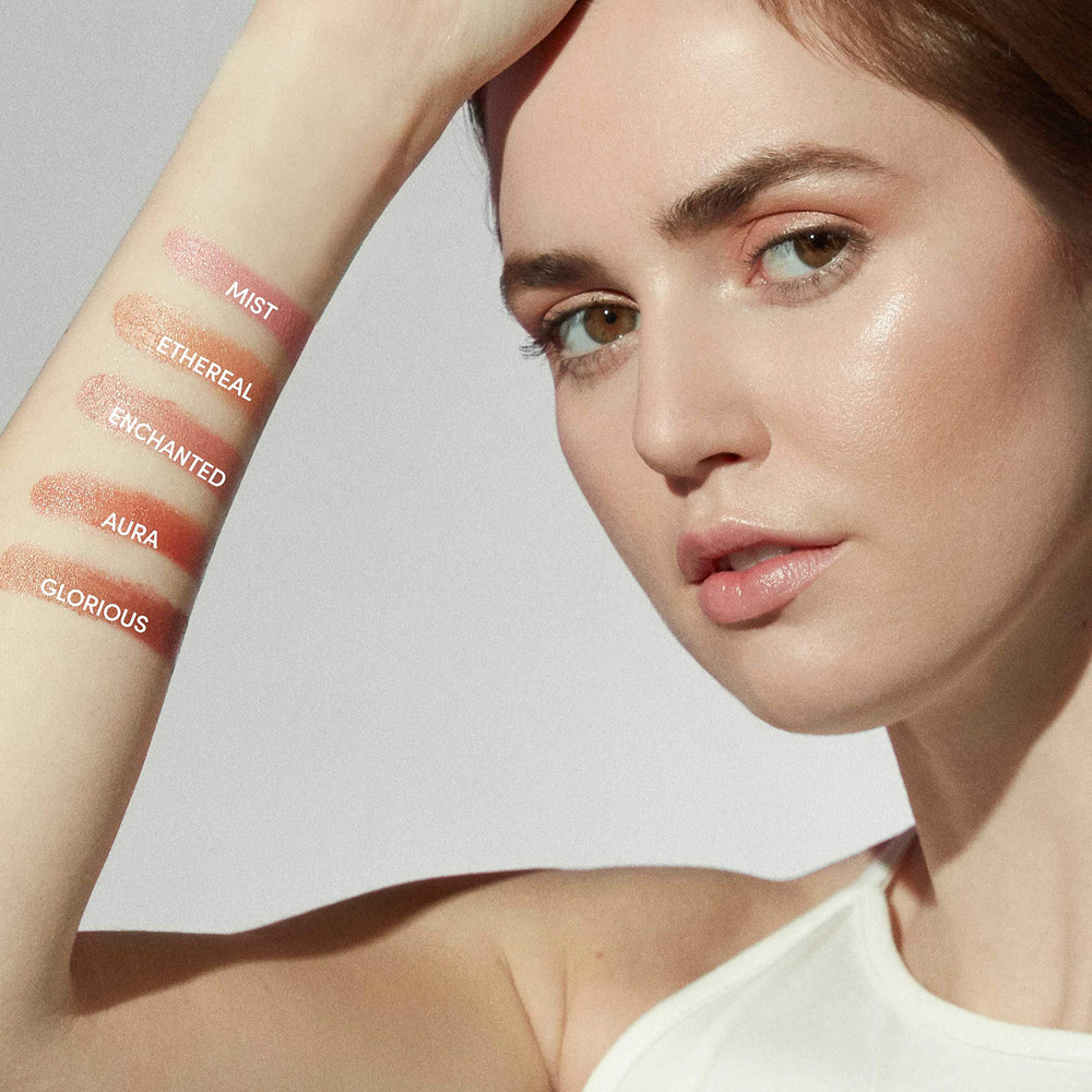 Jane Iredale Glow Time Blush Stick packaging close-up for quick touch-ups.