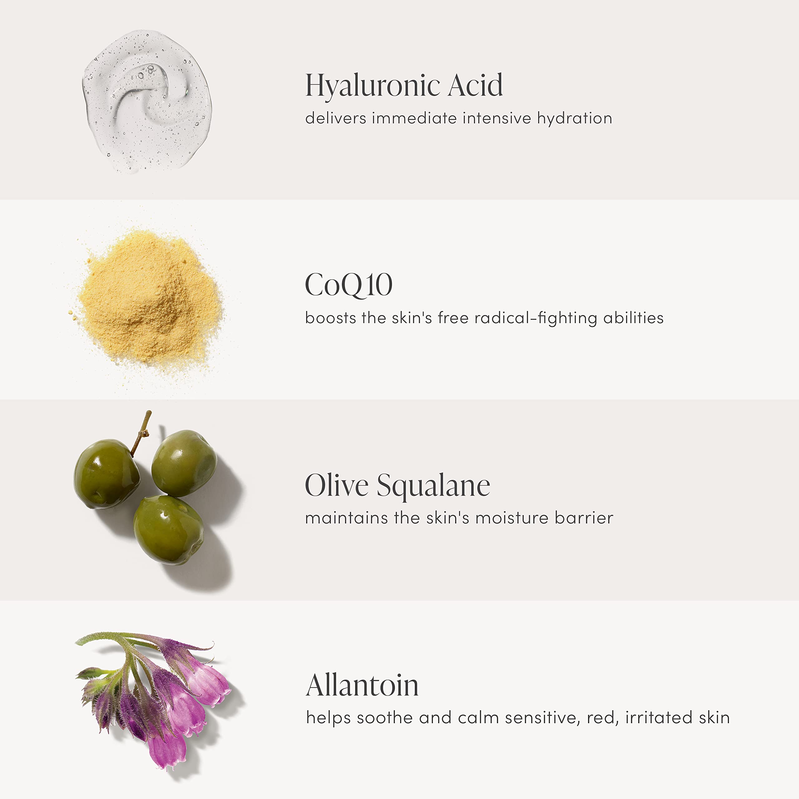 CoQ10 en Jane iredale HydroPure Serum tintado ayuda a enfrentar radicales libres.